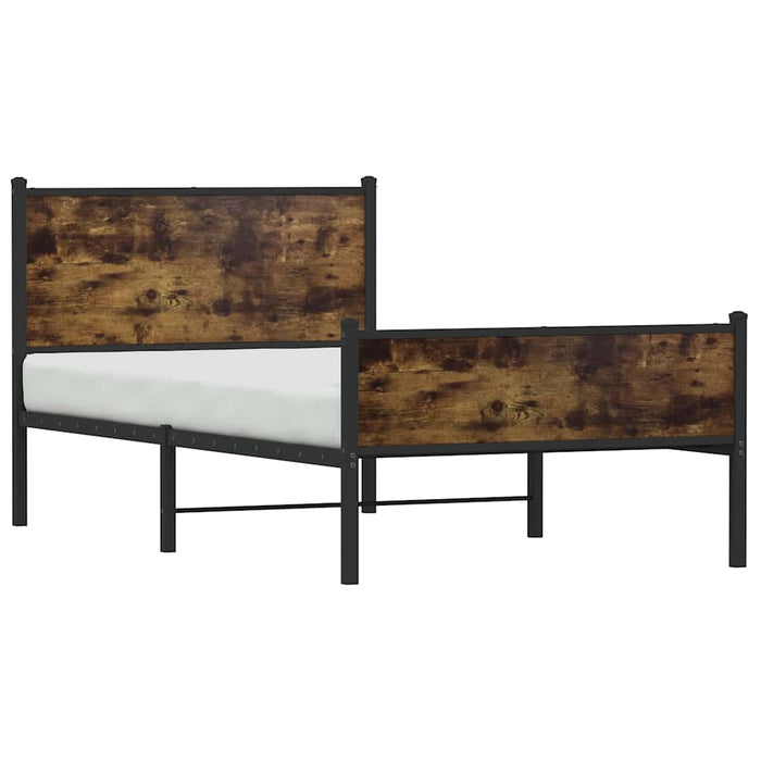Cadru de pat metalic fără saltea, stejar fumuriu, 107x203 cm - WALTI WALTI
