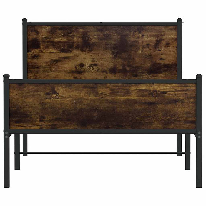 Cadru de pat metalic fără saltea, stejar fumuriu, 107x203 cm - WALTI WALTI