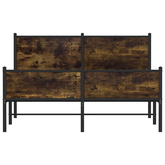 Cadru pat metalic fără saltea, stejar fumuriu, 137x190 cm - WALTI WALTI