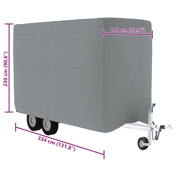 Husă remorcă pentru cai gri 334x148x230 cm țesătură nețesă WALTI