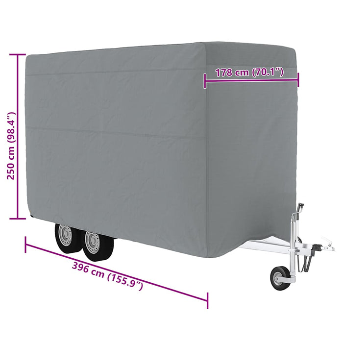 Husă remorcă pentru cai gri 396x178x250 cm țesătură nețesă - WALTI WALTI