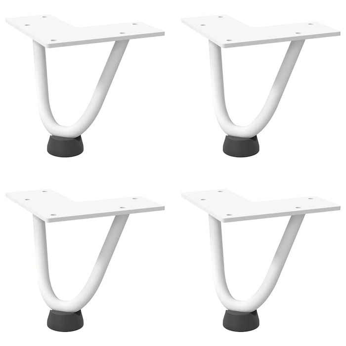 Picioare tip agrafă pentru măsuță de cafea, 4 buc., alb, 10 cm, oțel masiv WALTI