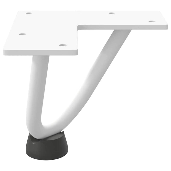 Picioare tip agrafă pentru măsuță de cafea, 4 buc., alb, 10 cm, oțel masiv WALTI