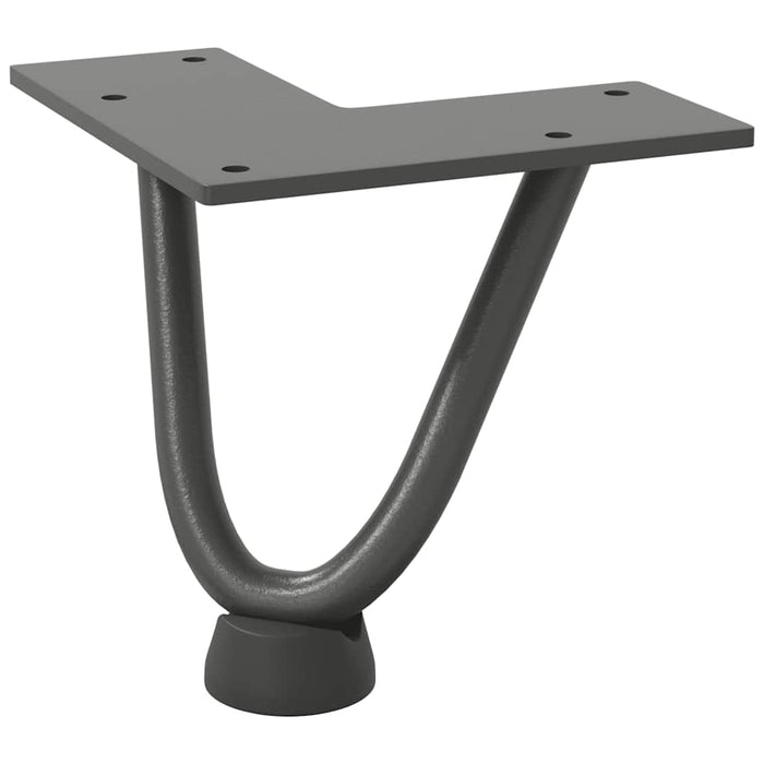 Picioare tip agrafă pentru măsuță de cafea, 4 buc., antracit, 10 cm, oțel masiv WALTI