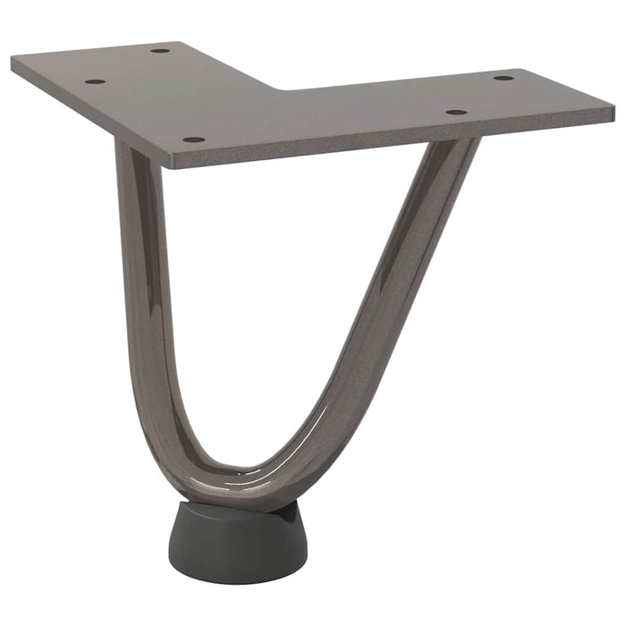 Picioare tip agrafă pentru măsuță de cafea, 4 buc., oțel natural, 10 cm, oțel masiv WALTI