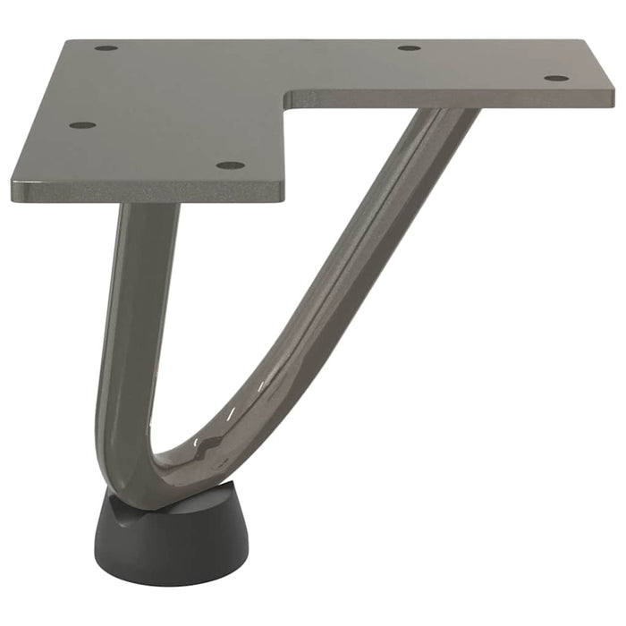 Picioare tip agrafă pentru măsuță de cafea, 4 buc., oțel natural, 10 cm, oțel masiv WALTI