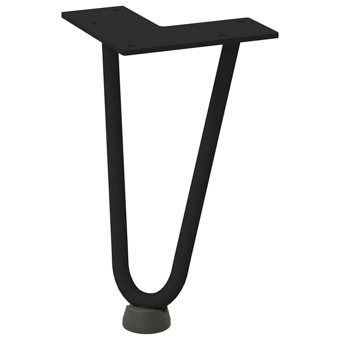 Picioare tip agrafă pentru măsuță de cafea, 4 buc., negru, 20 cm, oțel masiv WALTI