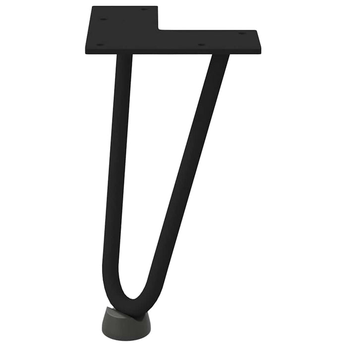 Picioare tip agrafă pentru măsuță de cafea, 4 buc., negru, 20 cm, oțel masiv WALTI