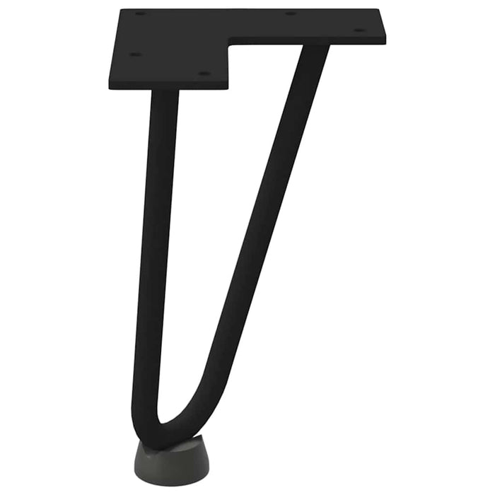 Picioare tip agrafă pentru măsuță de cafea, 4 buc., negru, 20 cm, oțel masiv WALTI