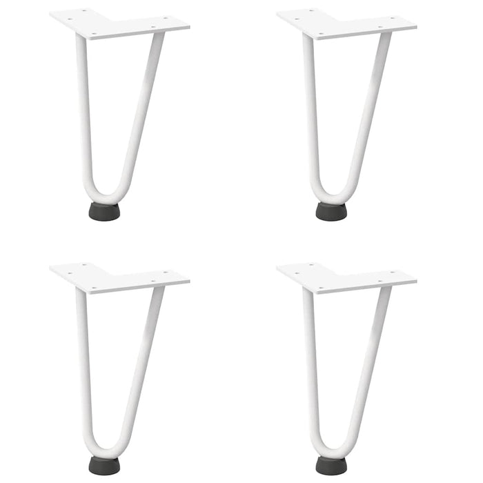 Picioare tip agrafă pentru măsuță de cafea, 4 buc., alb, 20 cm, oțel masiv WALTI