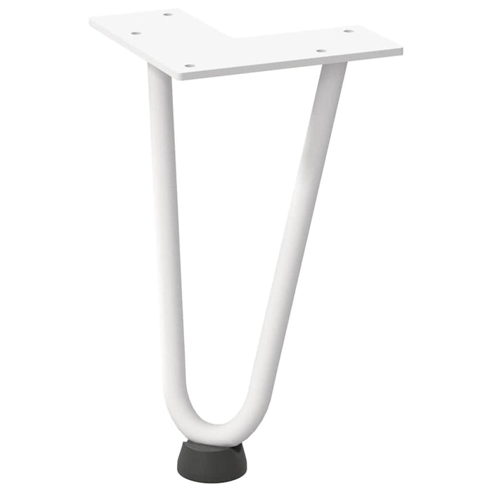 Picioare tip agrafă pentru măsuță de cafea, 4 buc., alb, 20 cm, oțel masiv WALTI