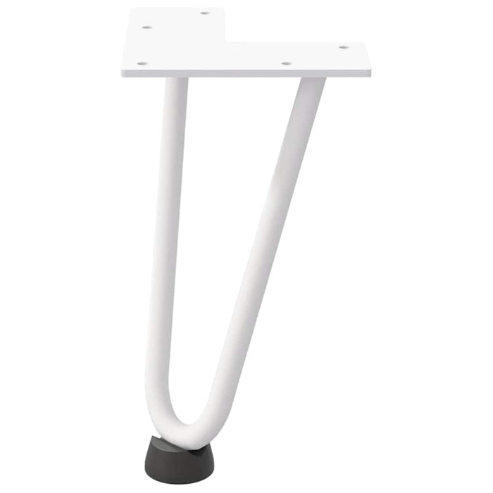 Picioare tip agrafă pentru măsuță de cafea, 4 buc., alb, 20 cm, oțel masiv WALTI