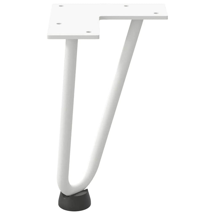 Picioare tip agrafă pentru măsuță de cafea, 4 buc., alb, 20 cm, oțel masiv WALTI