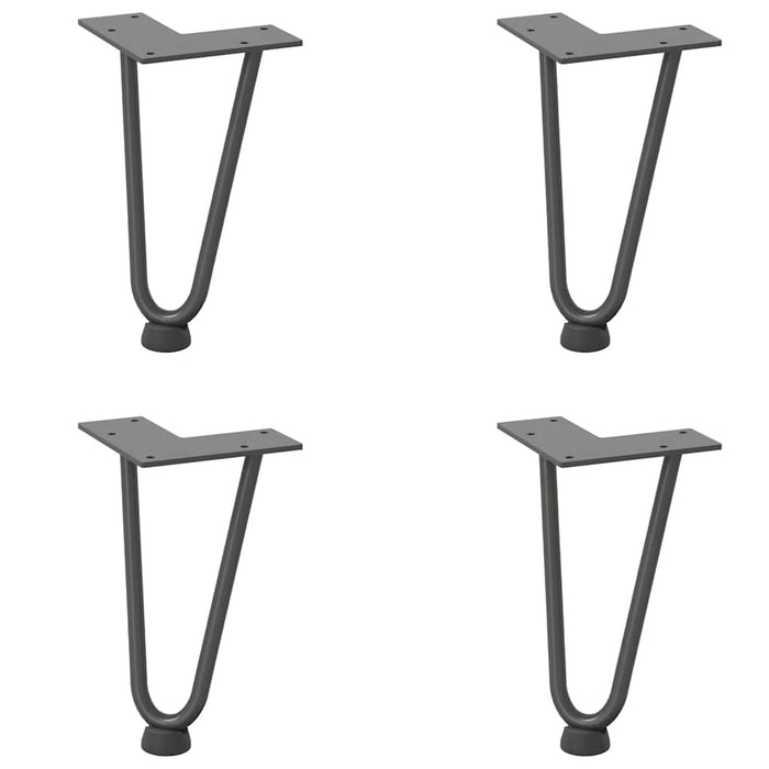 Picioare tip agrafă pentru măsuță de cafea, 4 buc., antracit, 20 cm, oțel masiv WALTI