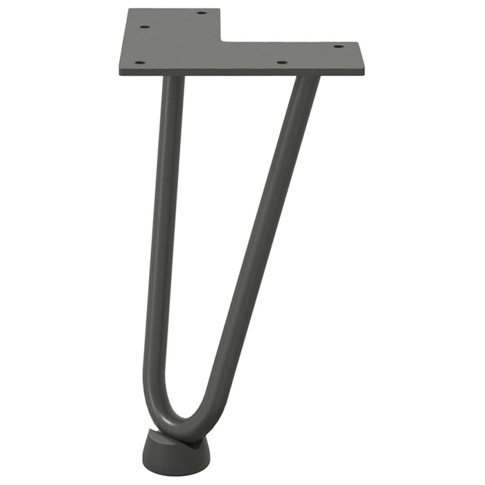 Picioare tip agrafă pentru măsuță de cafea, 4 buc., antracit, 20 cm, oțel masiv WALTI