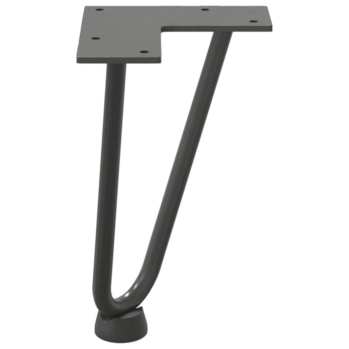 Picioare tip agrafă pentru măsuță de cafea, 4 buc., antracit, 20 cm, oțel masiv WALTI