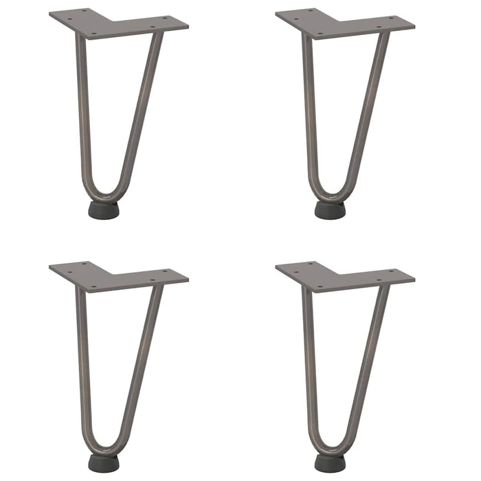 Picioare tip agrafă pentru măsuță de cafea, 4 buc., oțel natural, 20 cm, oțel masiv WALTI