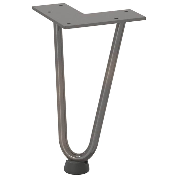 Picioare tip agrafă pentru măsuță de cafea, 4 buc., oțel natural, 20 cm, oțel masiv WALTI