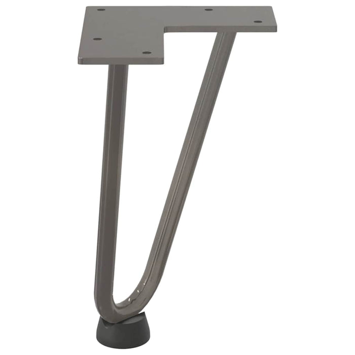 Picioare tip agrafă pentru măsuță de cafea, 4 buc., oțel natural, 20 cm, oțel masiv WALTI