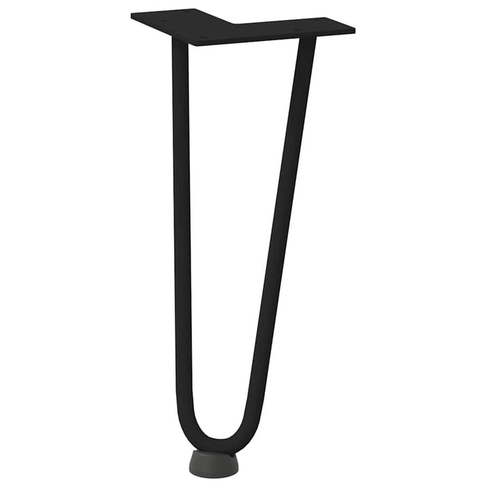 Picioare tip agrafă pentru măsuță de cafea, 4 buc., negru, 30 cm, oțel masiv WALTI