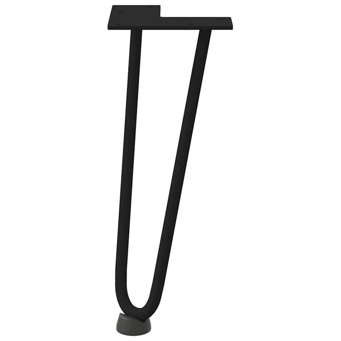 Picioare tip agrafă pentru măsuță de cafea, 4 buc., negru, 30 cm, oțel masiv WALTI
