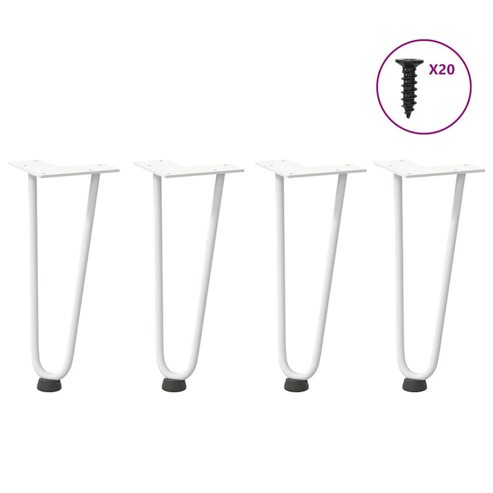 Picioare tip agrafă pentru măsuță de cafea, 4 buc., alb, 30 cm, oțel masiv - WALTI WALTI