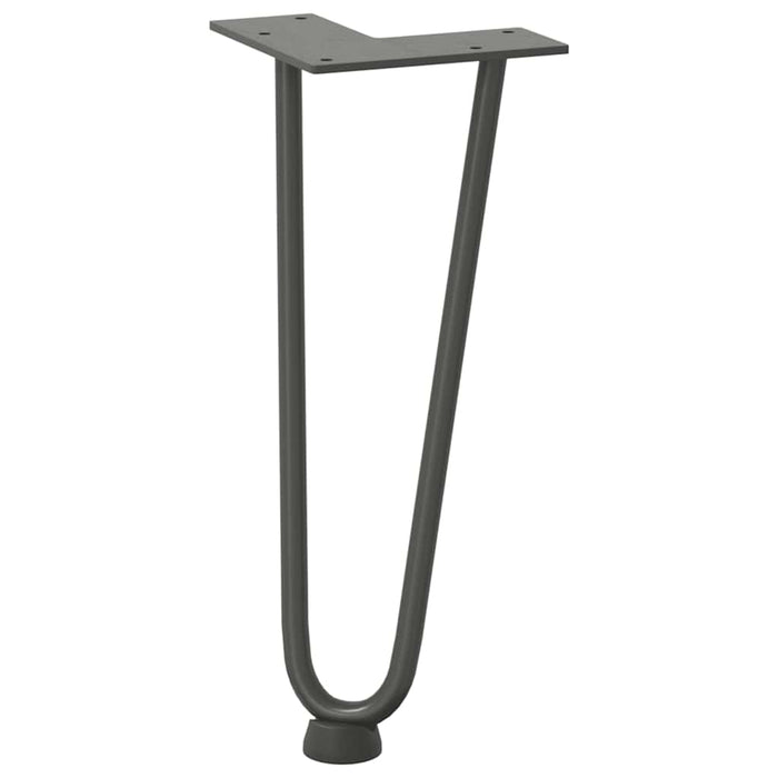 Picioare tip agrafă pentru măsuță de cafea, 4 buc., antracit, 30 cm, oțel masiv WALTI