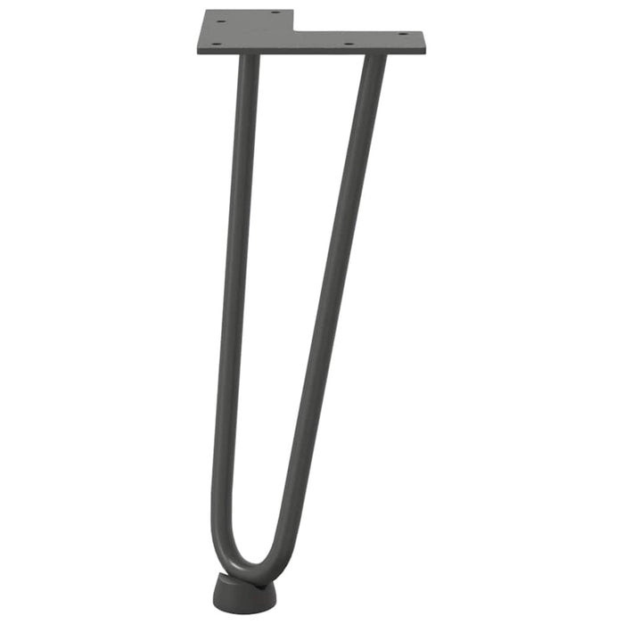 Picioare tip agrafă pentru măsuță de cafea, 4 buc., antracit, 30 cm, oțel masiv WALTI