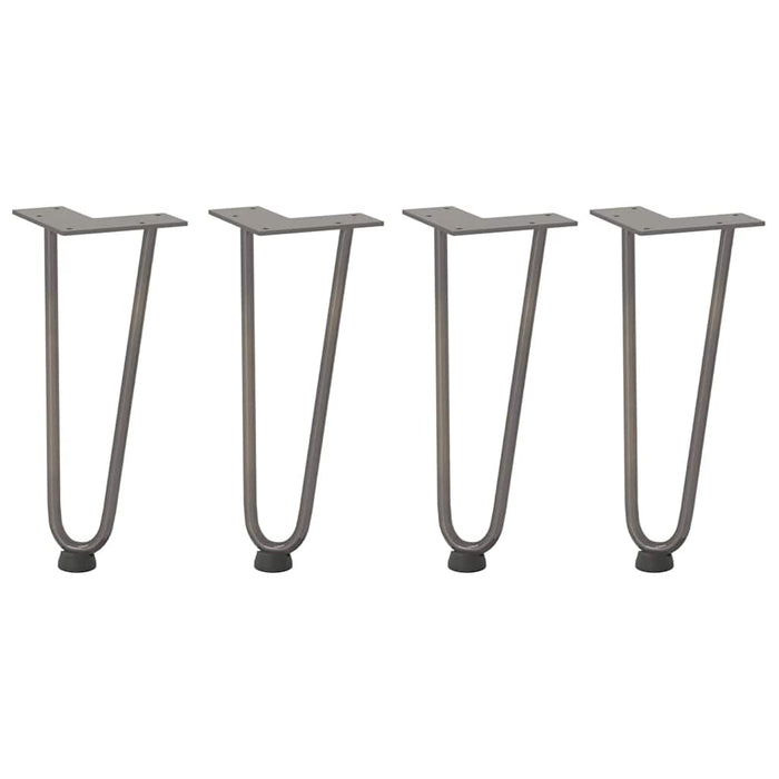Picioare tip agrafă pentru măsuță de cafea, 4 buc., oțel natural, 30 cm, oțel masiv WALTI