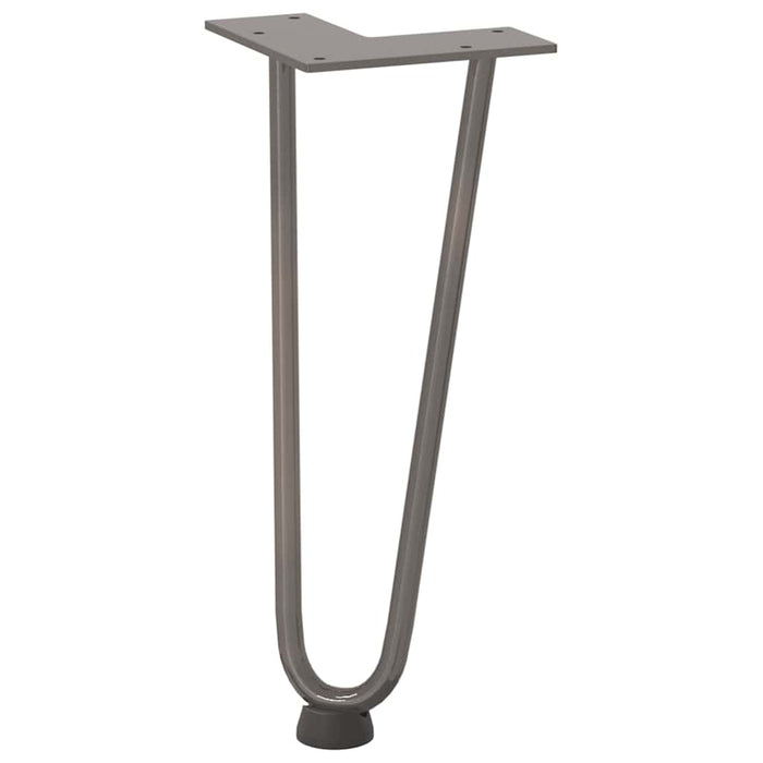 Picioare tip agrafă pentru măsuță de cafea, 4 buc., oțel natural, 30 cm, oțel masiv WALTI