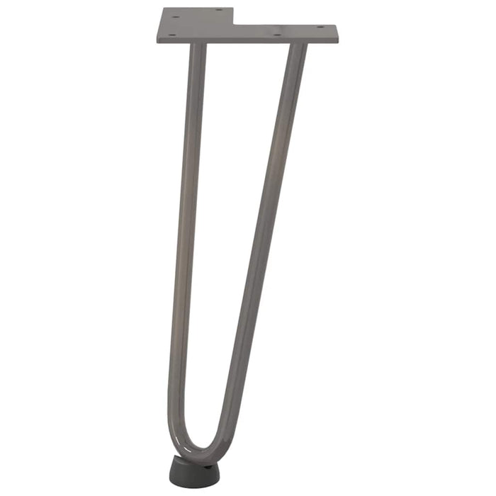Picioare tip agrafă pentru măsuță de cafea, 4 buc., oțel natural, 30 cm, oțel masiv WALTI
