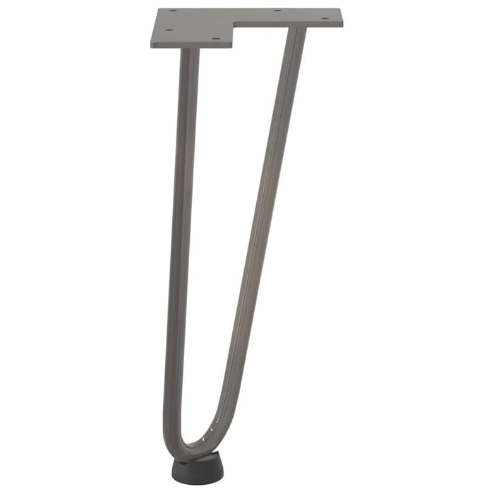 Picioare tip agrafă pentru măsuță de cafea, 4 buc., oțel natural, 30 cm, oțel masiv WALTI