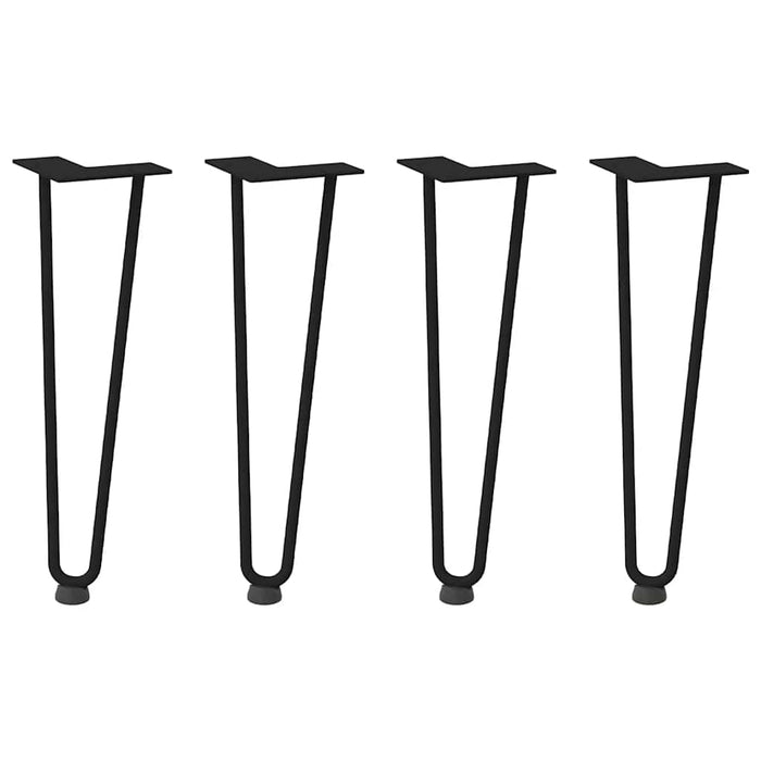 Picioare tip agrafă pentru măsuță de cafea, 4 buc., negru, 42 cm, oțel masiv WALTI