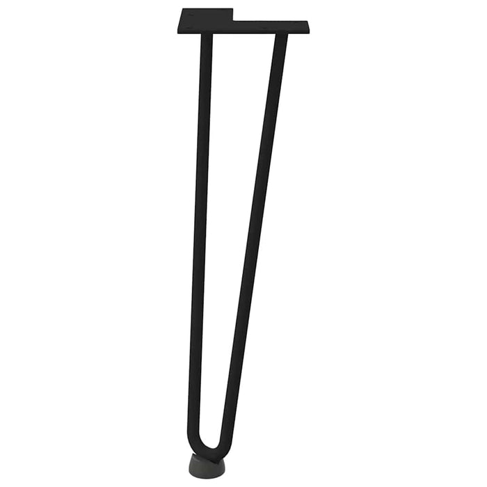 Picioare tip agrafă pentru măsuță de cafea, 4 buc., negru, 42 cm, oțel masiv WALTI