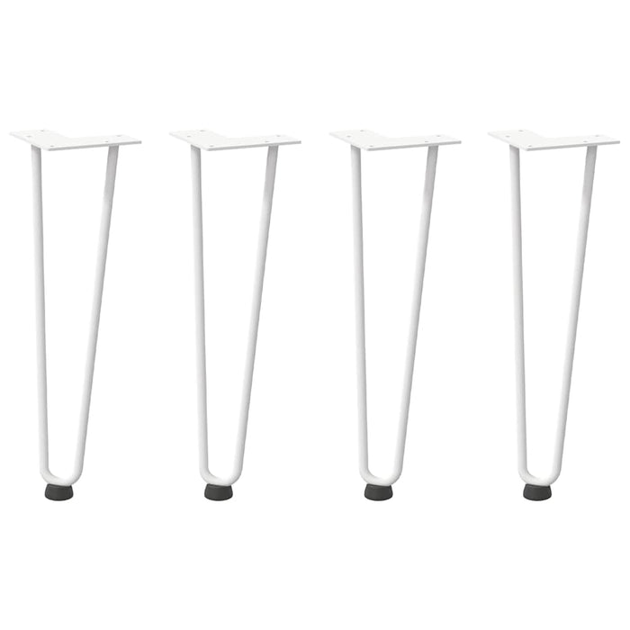 Picioare tip agrafă pentru măsuță de cafea, 4 buc., alb, 42 cm, oțel masiv - WALTI WALTI