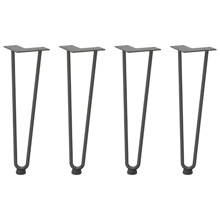 Picioare tip agrafă pentru măsuță de cafea, 4 buc., antracit, 42 cm, oțel masiv WALTI