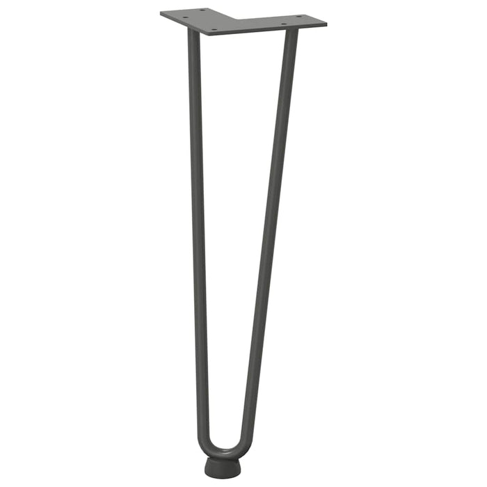 Picioare tip agrafă pentru măsuță de cafea, 4 buc., antracit, 42 cm, oțel masiv WALTI