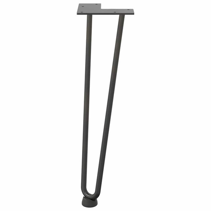 Picioare tip agrafă pentru măsuță de cafea, 4 buc., antracit, 42 cm, oțel masiv WALTI