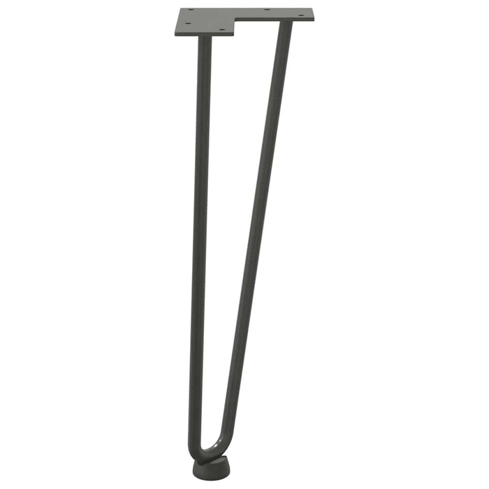 Picioare tip agrafă pentru măsuță de cafea, 4 buc., antracit, 42 cm, oțel masiv WALTI