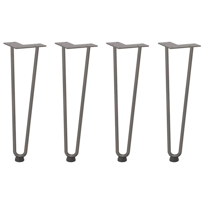 Picioare tip agrafă pentru măsuță de cafea, 4 buc., oțel natural, 42 cm, oțel masiv - WALTI WALTI