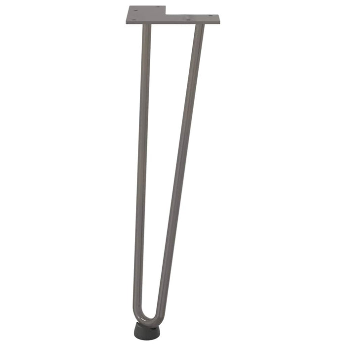 Picioare tip agrafă pentru măsuță de cafea, 4 buc., oțel natural, 42 cm, oțel masiv - WALTI WALTI
