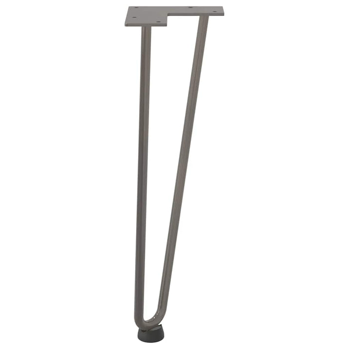 Picioare tip agrafă pentru măsuță de cafea, 4 buc., oțel natural, 42 cm, oțel masiv - WALTI WALTI