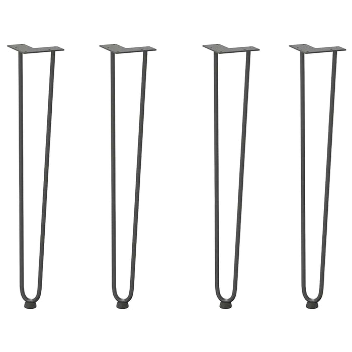 picioare tip ac de păr pentru masă consolă, antracit, 72 cm, oțel masiv, 4 buc. WALTI