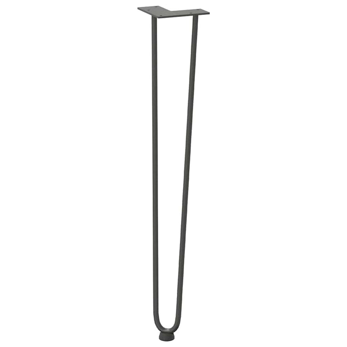 picioare tip ac de păr pentru masă consolă, antracit, 72 cm, oțel masiv, 4 buc. WALTI