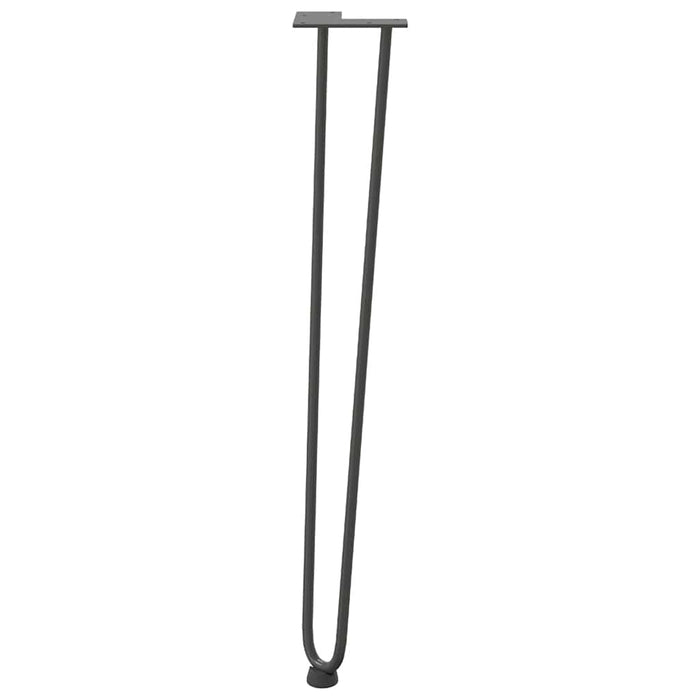 picioare tip ac de păr pentru masă consolă, antracit, 72 cm, oțel masiv, 4 buc. WALTI