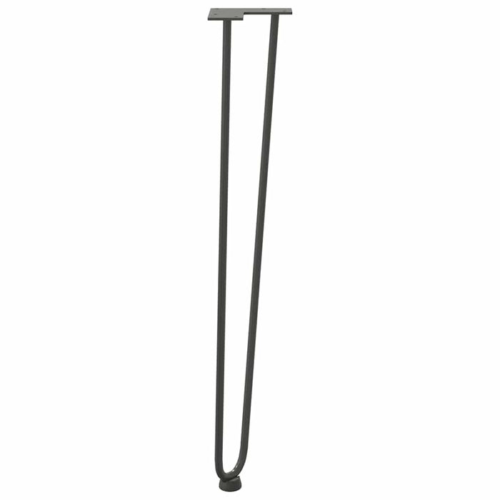 picioare tip ac de păr pentru masă consolă, antracit, 72 cm, oțel masiv, 4 buc. WALTI