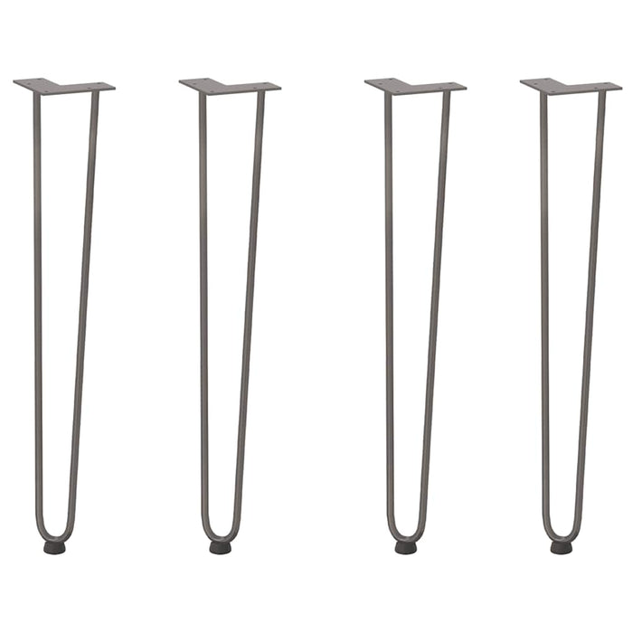 picioare tip ac de păr pentru masă consolă, 4 buc., oțel natural, 72 cm, oțel masiv WALTI