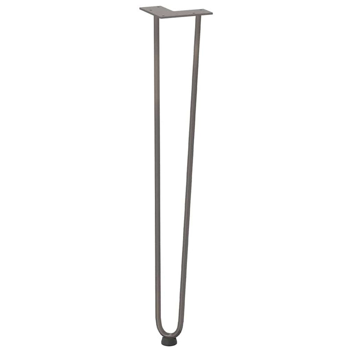 picioare tip ac de păr pentru masă consolă, 4 buc., oțel natural, 72 cm, oțel masiv WALTI