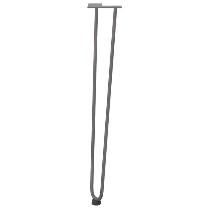 picioare tip ac de păr pentru masă consolă, 4 buc., oțel natural, 72 cm, oțel masiv WALTI