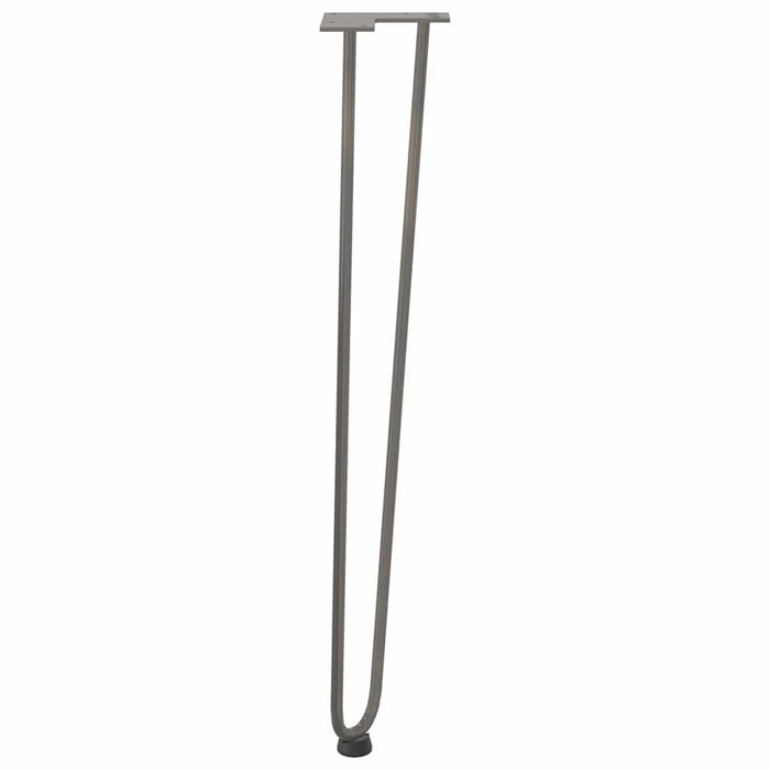 picioare tip ac de păr pentru masă consolă, 4 buc., oțel natural, 72 cm, oțel masiv WALTI